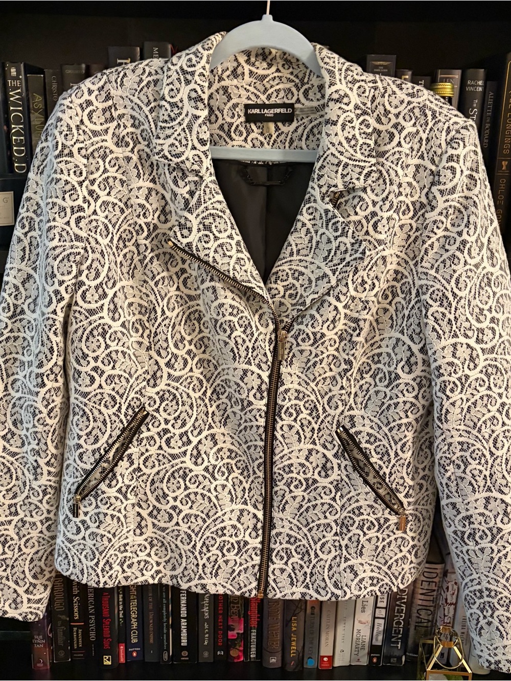 Karl Lagerfeld Black & White Patterned Work Jacket